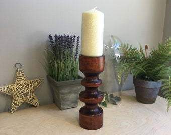 Wooden turned candle holder, Made in Canada, Baribocraft, maple wood