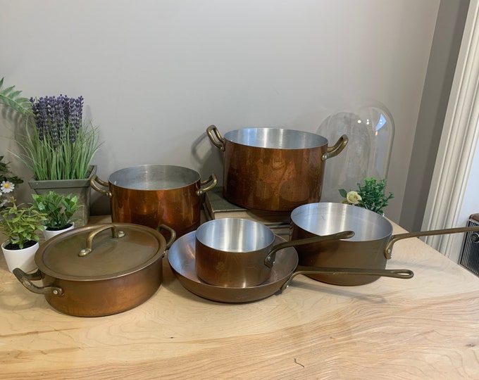 Vintage Copper Pot Set of 7 Pieces Some Made in Canada Etsy