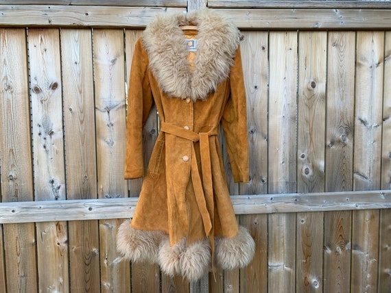 Shearling suede best sale coat