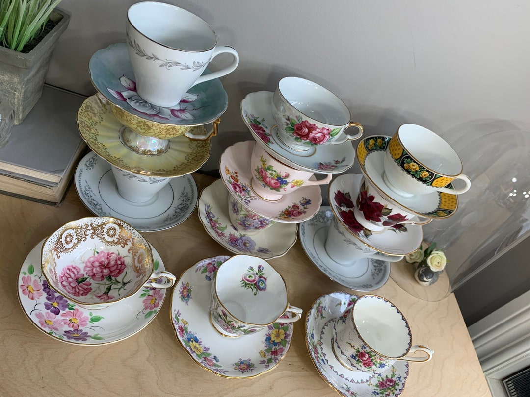 Teacup and Saucer Lot Bulk Mismatched Including Royal Albert Etsy