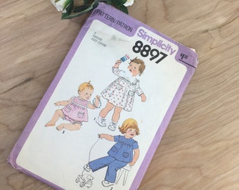 Vintage Toddler top, pants and bloomers, Simplicity Size 2, cut, 1979
