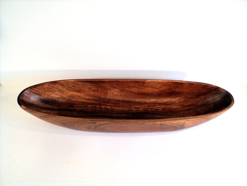Oval Wooden Bowl Large 18 inches long carved oblong wood Etsy