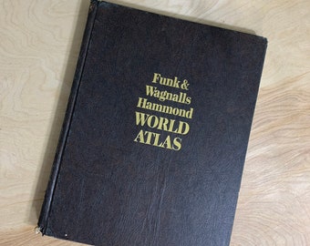 1975 Atlas, Funk & Wagnalls Hammond Weltatlas, Kartenbuch