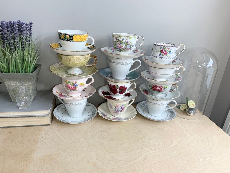 Teacup and Saucer Lot Bulk Mismatched Including Royal Albert Etsy