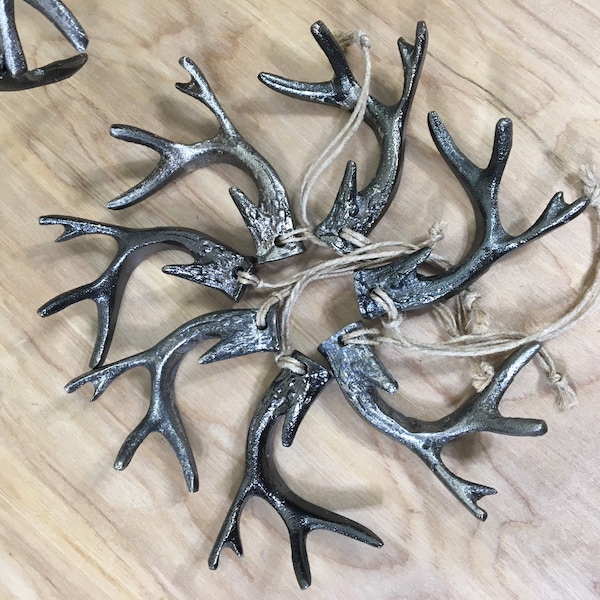 Pewter look Metal Deer Antler ornaments, keychain