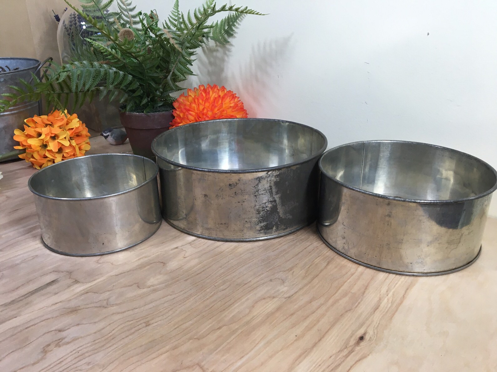 3 Tier Vintage Round Cake Pan Set Tarnished Etsy