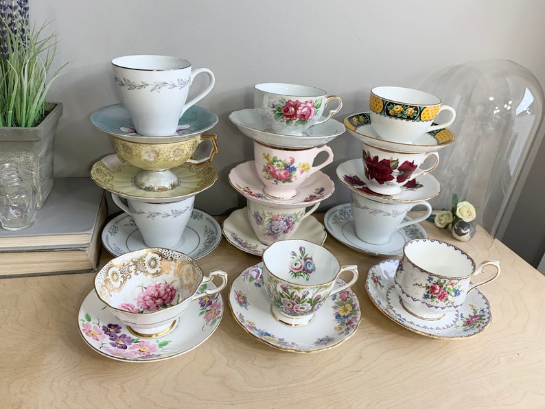 Teacup and Saucer Lot Bulk Mismatched Including Royal Albert Etsy