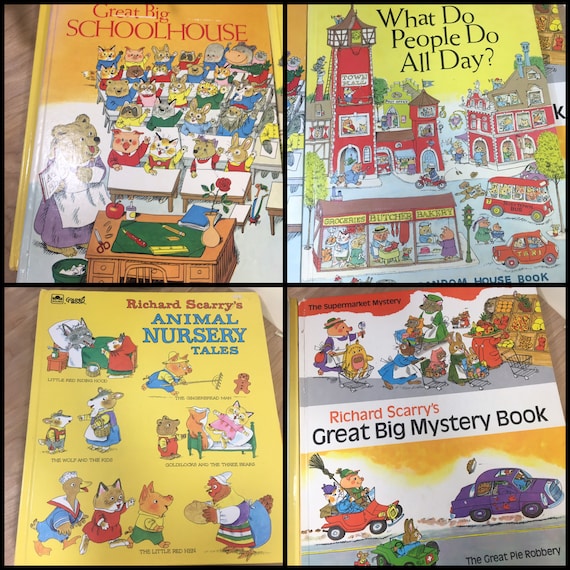 Richard Scarry Great Big Books, Schoolhouse, Mystery Book, Animal Nursery  Tales -  UK