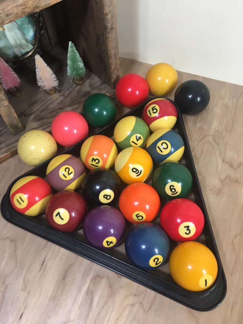 Vintage Bakelite Pool Billiard Balls Etsy