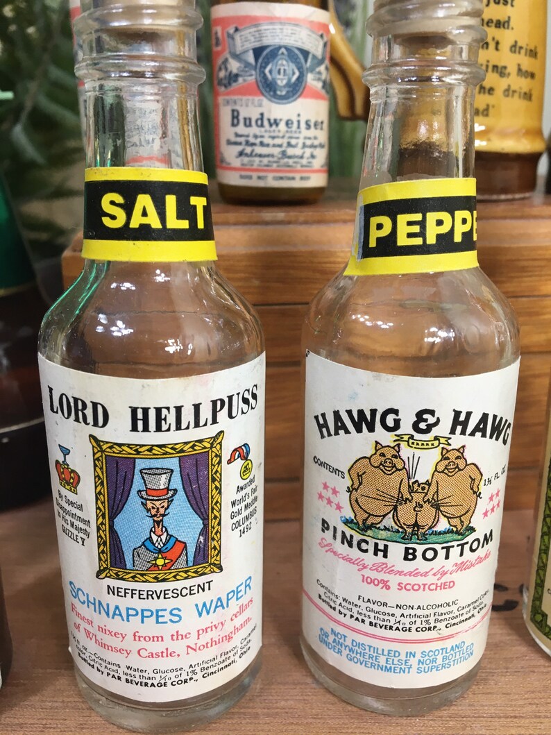 Liquor Bottle Salt and Pepper Shaker Collection Instant Lot Etsy