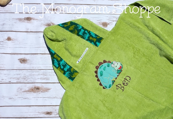 dinosaur hooded bath towel