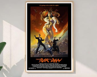 From Dusk Till Dawn (1996) Filmposter --- Rahmenlose Leinwand Poster, Raumdekoration, hochwertige Kunstposter, Festival Geschenke