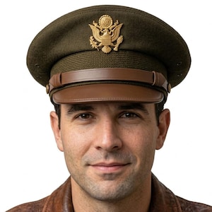 us army dress green hat U.S. Vietnam War Era Army Senior Officer Class A Dress Uniform Visor C –  GRANDPOPSARMYNAVY main image 1