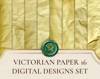 Victorian Aged Digital Paper, 16 Antique Textures, Junk Journal Background, Commercial Use
