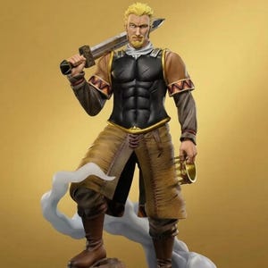Askeladd STL-bestand | Vinland Saga 3D-afdrukbaar beeldje | Digitale download Viking Commander anime-figuur