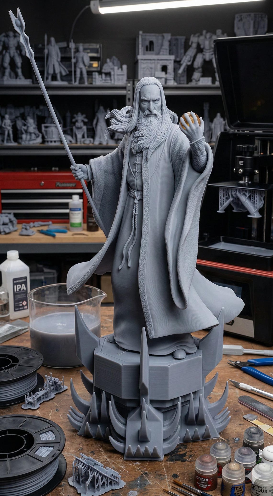 Saruman STL File | Lord of the Rings 3D Printable Figurine | White ...