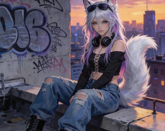 Aangepaste Kitsune-personagecommissie, Fantasy Fox Girl Art, DND Pathfinder Homebrew Race OC Portrait