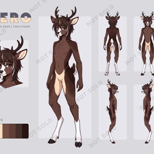 Anthro Deer Adopt, Non Binary Furry Adoptable, Deer Fursona