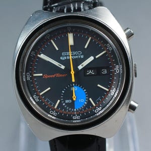 Vintage 1971 Seiko 5 Sports Speed Timer 6139-7020 Day/Date Automatic Men's Watch From JAPAN