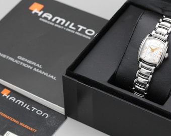 Near mint / box hamilton bagley h123510 small second quartz women's watch japan
