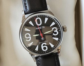Raketa Big Zero Uhr, Vintage Mechanische Uhr der UdSSR, 39 mm Herrenuhr