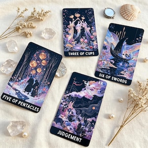 Verträumtes Pastell Tarot Deck, Fantasy Wahrsager Karten, Mystisches Orakel Style Tarot, Witchy Spirituelles Deck, Wahrsagen Geschenk