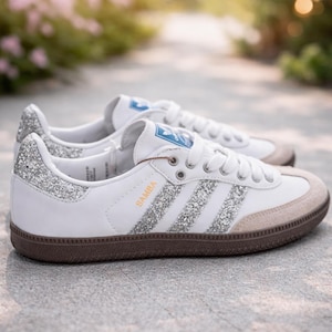 Adidas samba personnalisé argenté pailleté