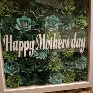 Personalised handmade flower shadow box frame