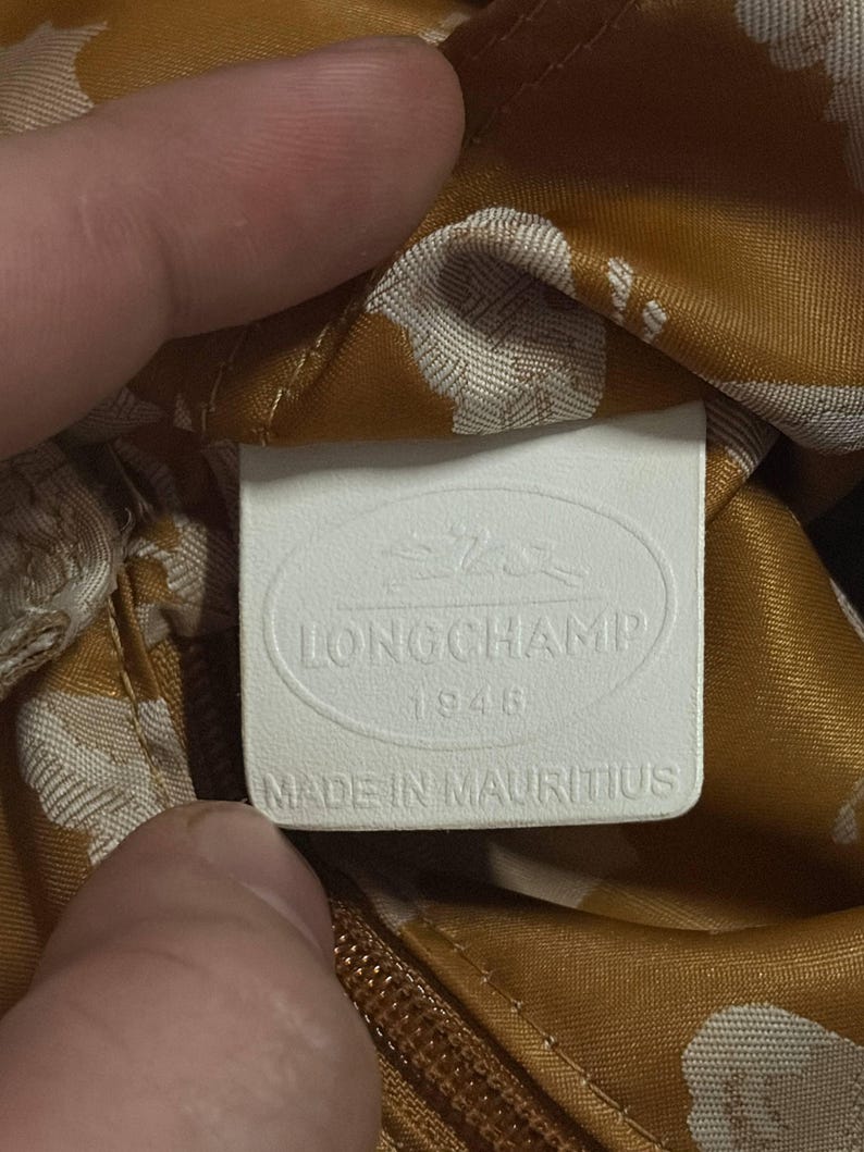 Long Champ Inner Label Authentic Longchamp Roseau White Croc Embossed Shoulder Bag, Y2K Bamboo ...