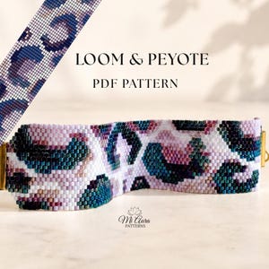 Leopard Print Bracelet Pattern Bundle PDF, Loom & Peyote, Miyuki Delica Seed Bead Pattern, Pink Animal Print Design , Instant Download
