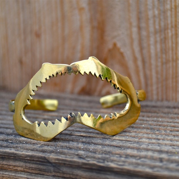 The Bite Me Cuff | Heart Majestic | Shark Cuff | Shark Jewelry | Jaws Cuff | Fish Bone Jewelry | Mermaid Cuff | Jaws gifts | Gold cuff