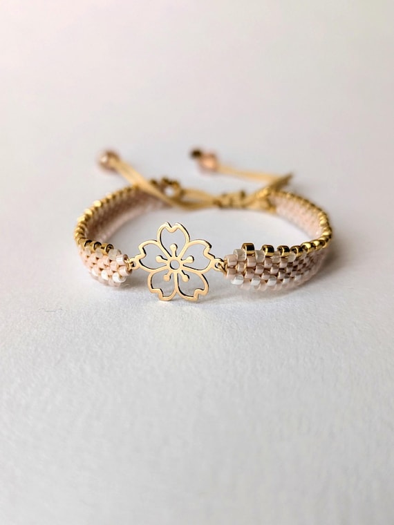 Miyuki Bracelet with 18K Solid Gold Charm