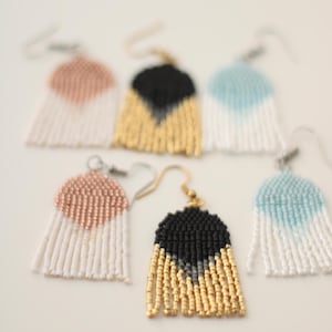 Pendientes Miyuki con Flecos, Pendientes Colgantes de Cuentas Delica
