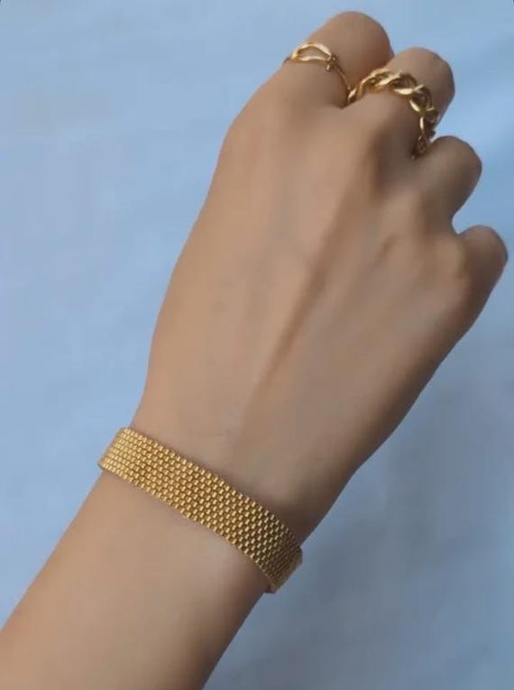 Gold Miyuki Seed Bead Bracelet, Minimalist Dainty Gold-Tone Jewelry