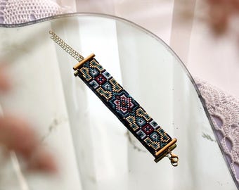 bransoletka Miyuki Golestan, geometryczny bransoletka z koralików