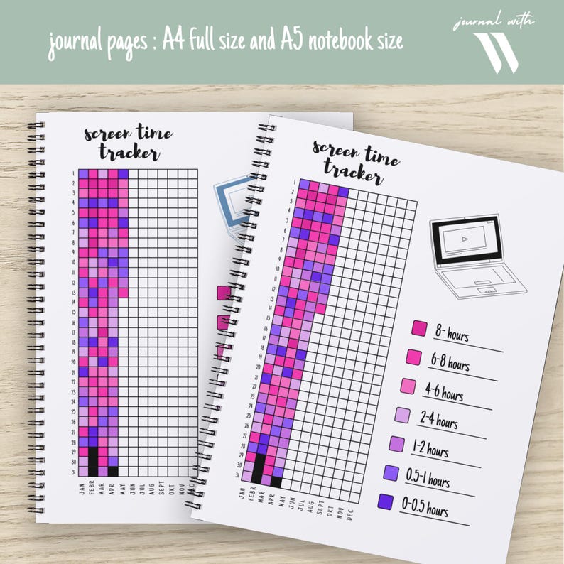 Yearly Screen Time Tracker Printable | Digital Wellness Planner - Etsy ...