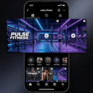 Instagram Profile Grid Banner Photoshop Action, Photo & Video Carousel (Digital Download)