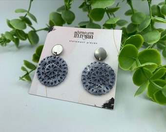 Doilies Earrings With Surgical Steel Posts, Silver Small Dollie Earrings, Lace Jewellery, Elegant Birthday Gift