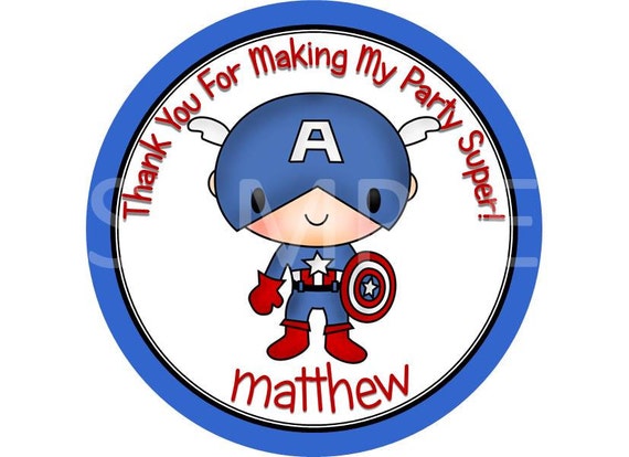 Captain Usa America Diy Download Thank You Tag Labels By
