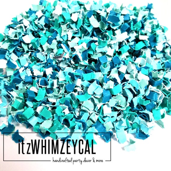 Blue Ombre Shredded Confetti | Table Scatter | Basket Filler | Wedding Exit Confetti | Party Confetti | Beach Party | Sea Party Il_570xn