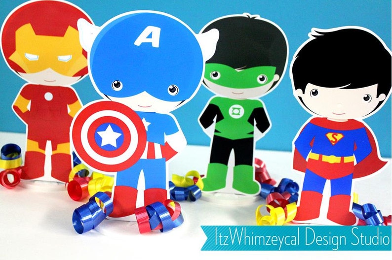 Classic Superhero Boy Set Centerpiece