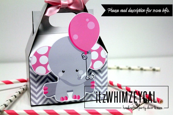 Baby Elephant Party Favors Pink Baby It S A Girl Etsy
