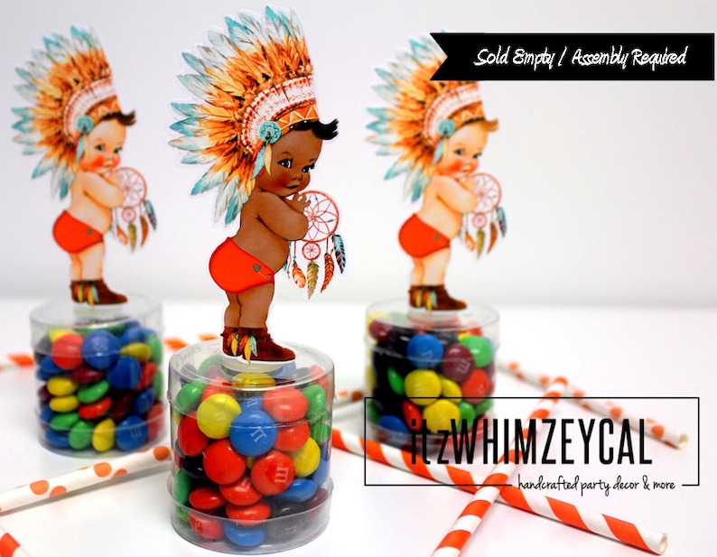 Baby Showe Decorations Boho Tribal Party Favors Vintage Baby Boy Party Decorations Native American Boho Party Decor| Candy Container