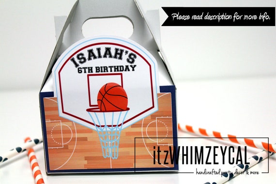 Basketball Party Favors Basketball Gable Box Birthday Party