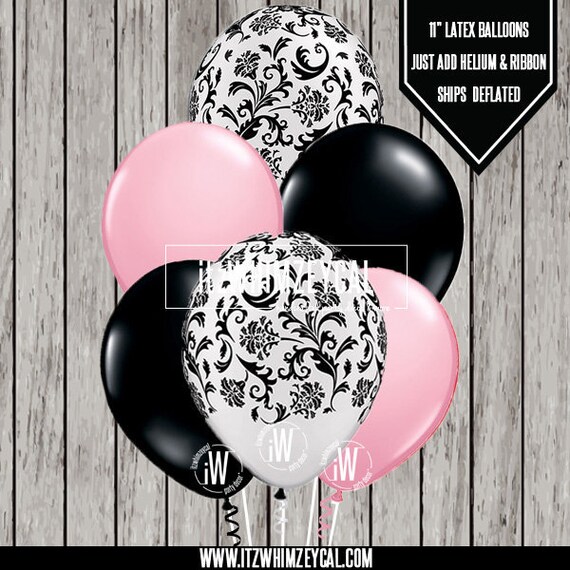 Birthday Party Balloon Bouquet Pink Paris Damask