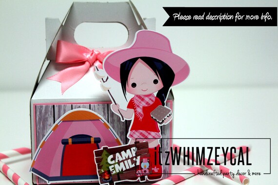Girl Camp Party Favors Glamping Party Pink Camp Party Gable Box Birthday Party Decoration Baby Shower Treat Boxes Gift Box By Itzwhimzeycal Party Decor By Whimzey Events Catch My Party