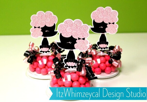 Paris Poodle Party Favor Paris Party French Party Paris Poodle French Poodle Pink Poodle Party Favor Party Decoration