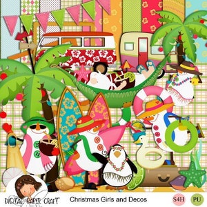 Christmas scrapbook Kit, Hot christmas, Beach Christmas, Holiday Christmas, Christmas In July, Instant Download