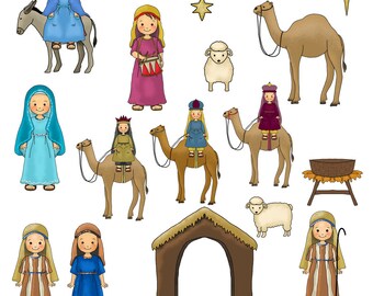 Nativity clipart | Etsy
