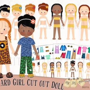 Printable Paper Doll Digital Dolls Hair Multicultural - Etsy